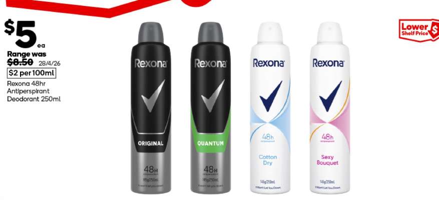 Rexona 48hr Antiperspirant Deodorant 250ml