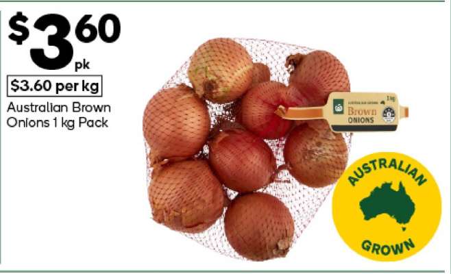 Australian Brown Onions 1 kg Pack