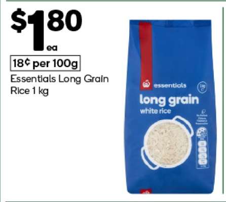 Essentials Long Grain Rice 1 kg