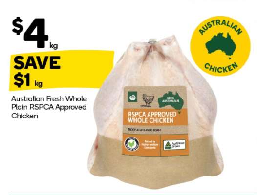 Australian Fresh Whole Plain RSPCA Approved Chicken