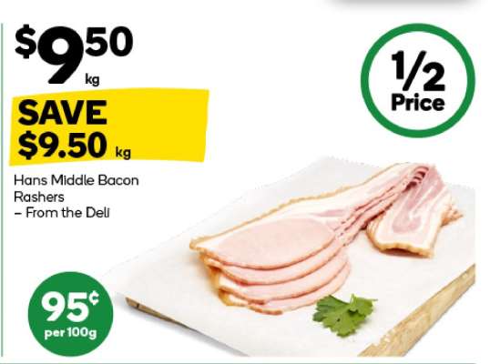 Hans Middle Bacon Rashers