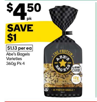 Abe's Bagels Varieties 360g Pk 4