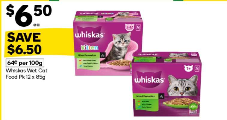 Whiskas Wet Cat Food Pk 12 x 85g