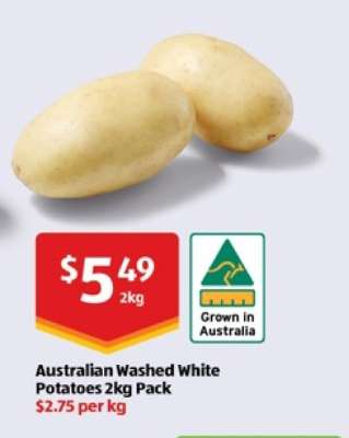 Australian Washed White Potatoes 2kg Pack