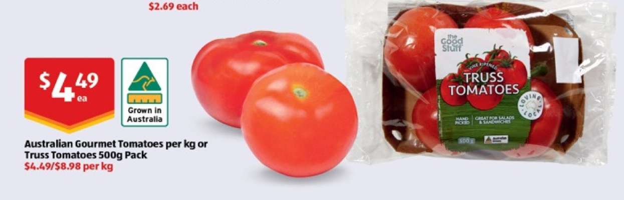 Australian Gourmet Tomatoes per kg or Truss Tomatoes 500g Pack