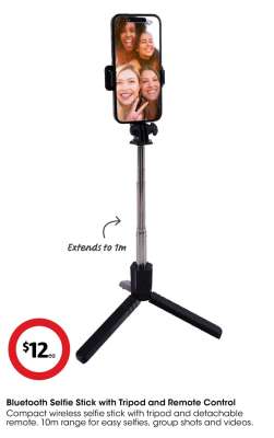 Bluetooth Selfie Stick with Tripod and Remote Control
