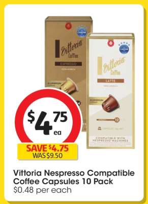 Vittoria Nespresso Compatible Coffee Capsules 10 Pack