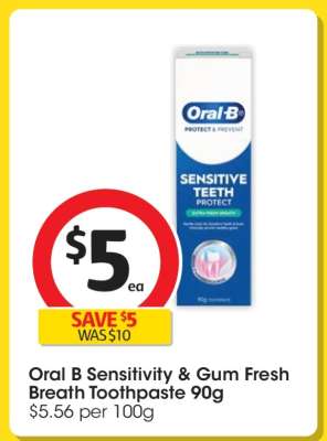 Oral B Sensitivity & Gum Fresh Breath Toothpaste 90g