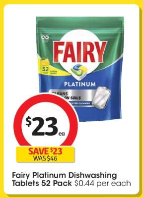Fairy Platinum Dishwashing Tablets 52 Pack
