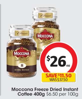 Moccona Freeze Dried Instant Coffee 400g