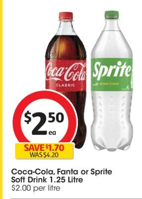 Coca-Cola, Fanta or Sprite Soft Drink