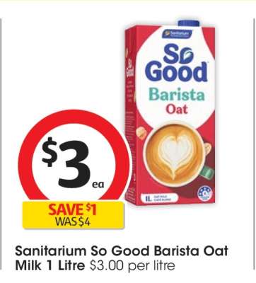 Sanitarium So Good Barista Oat Milk 1 Litre