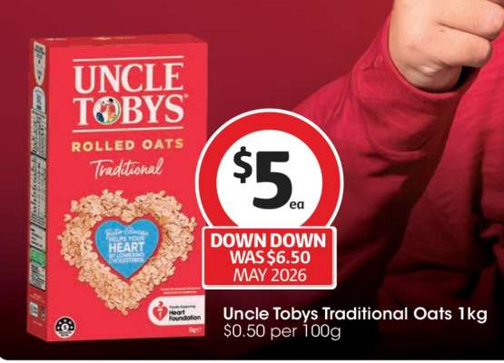 Uncle Tobys Traditional Oats 1 kg