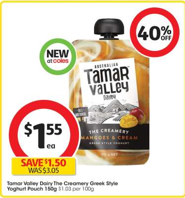 Tamar Valley Dairy The Creamery Greek Style Yoghurt Pouch 150g