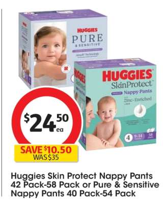 Huggies Skin Protect Nappy Pants or Pure & Sensitive Nappy Pants