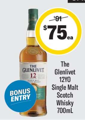 The Glenlivet 12YO Single Malt Scotch Whisky 700mL