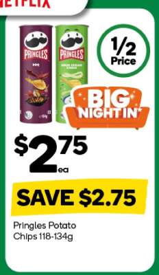 Pringles Potato Chips 118-134g