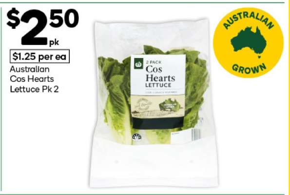 Australian Cos Hearts Lettuce Pk 2