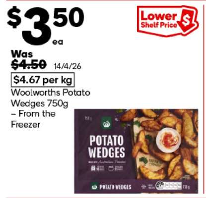 Woolworths Potato Wedges 750g