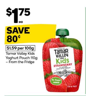 Tamar Valley Kids Yoghurt Pouch 110g