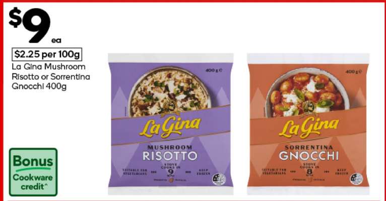 La Gina Mushroom Risotto or Sorrentina Gnocchi 400g