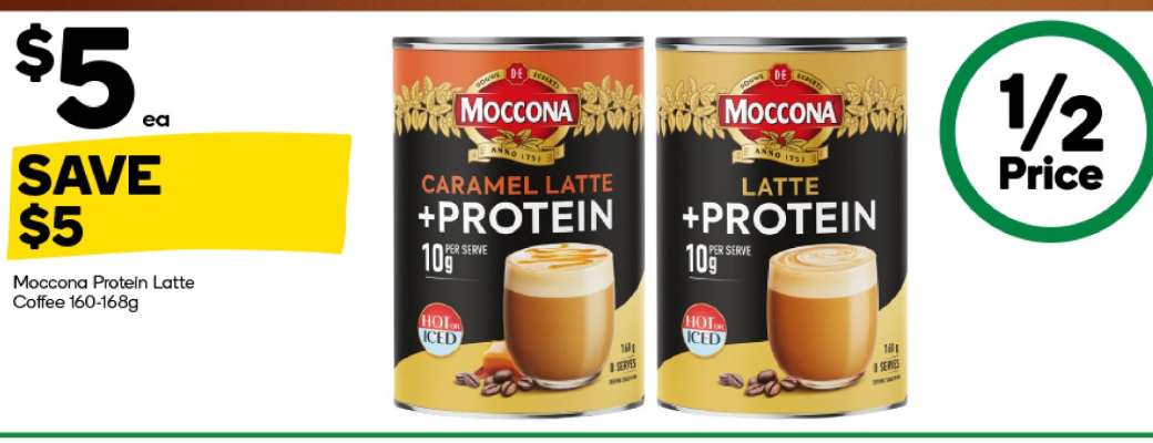 Moccona Protein Latte Coffee 160-165g