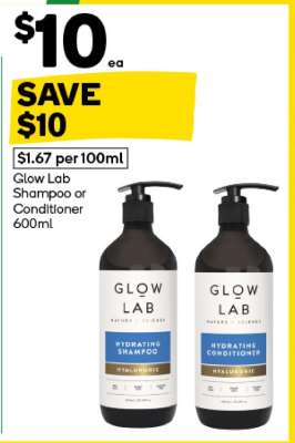 Glow Lab Shampoo or Conditioner 600mL