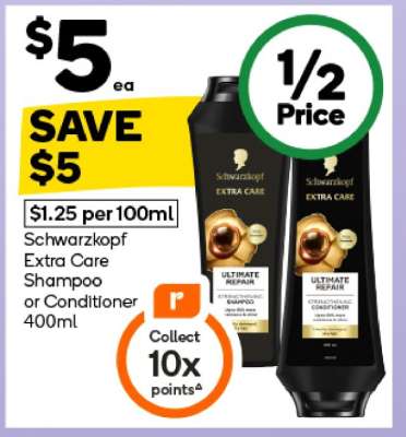Schwarzkopf Extra Care Shampoo or Conditioner 400mL