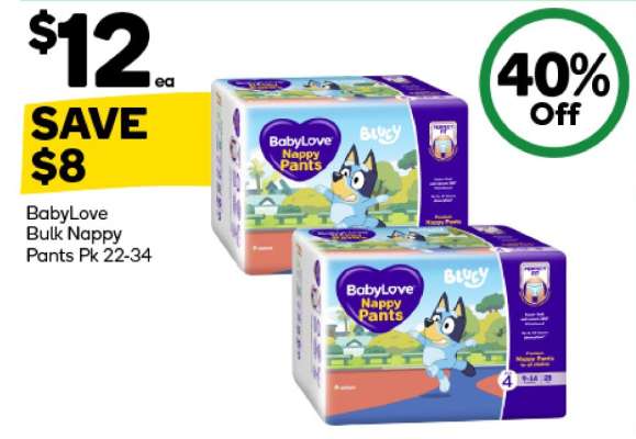 BabyLove Bulk Nappy Pants Pk 22-34