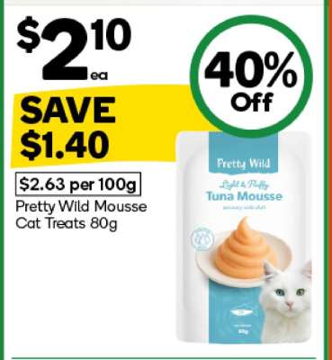 Pretty Wild Mousse Cat Treats 80g