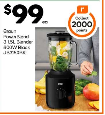 Braun PowerBlend 3 1.5L Blender 800W Black JB3150BK