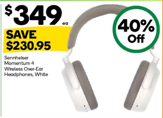 Sennheiser Momentum 4 Wireless Over-Ear Headphones, White
