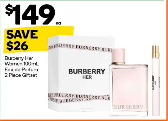 Burberry Her Women 100mL Eau de Parfum 2 Piece Giftset