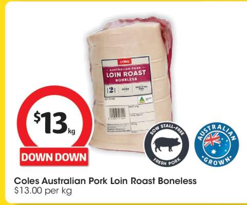 Coles Australian Pork Loin Roast Boneless
