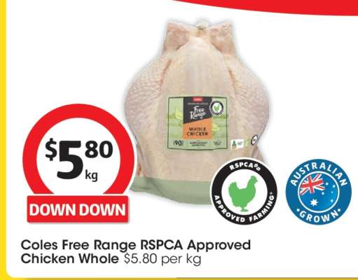 Coles Free Range RSPCA Approved Chicken Whole