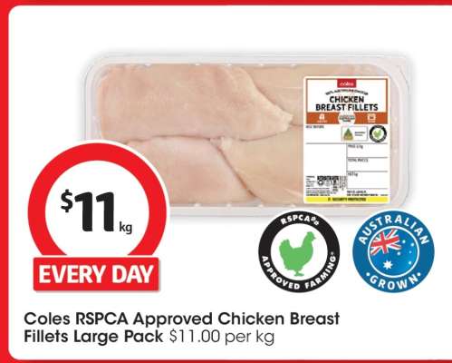 Coles RSPCA Approved Chicken Breast Fillets Large Pack