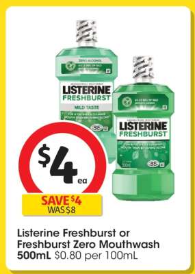 Listerine Freshburst or Freshburst Zero Mouthwash