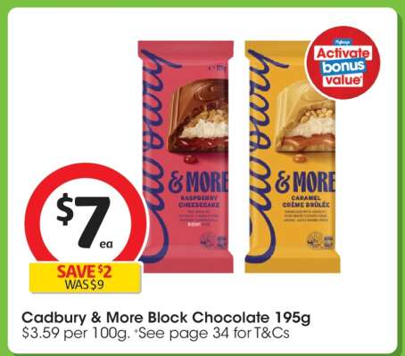 Cadbury & More Block Chocolate 195g
