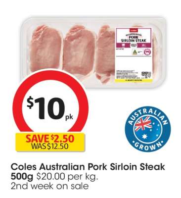 Coles Australian Pork Sirloin Steak