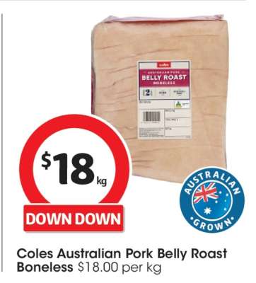 Coles Australian Pork Belly Roast Boneless