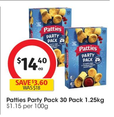 Patties Party Pack 30 Pack 1.25kg