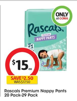Rascals Premium Nappy Pants 20 Pack-29 Pack