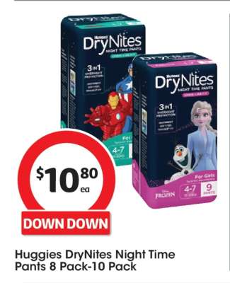 Huggies DryNites Night Time Pants 8 Pack-10 Pack