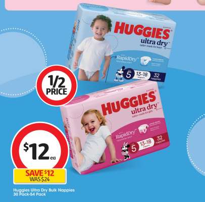 Huggies Ultra Dry Bulk Nappies 30 Pack-54 Pack