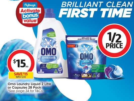Omo Laundry Liquid 2 Litre or Capsules 28 Pack