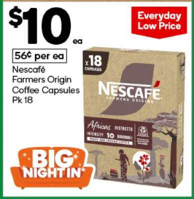 Nescafé Farmers Origin Coffee Capsules Pk 18
