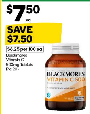 Blackmores Vitamin C 500mg Tablets Pk 120