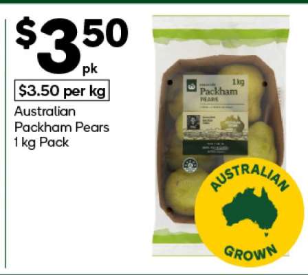 Australian Packham Pears 1kg Pack