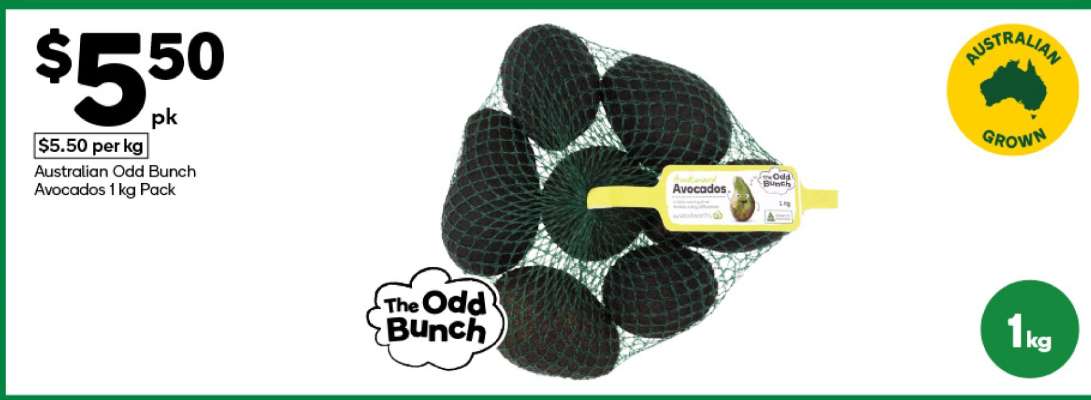 Australian Odd Bunch Avocados 1kg Pack