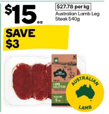 Australian Lamb Leg Steak 540g